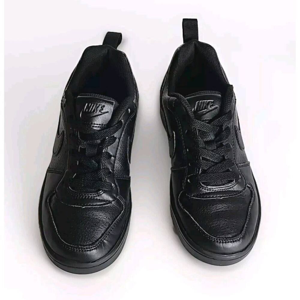 Nike Ebernon Low Boys Size 3.5Y Triple Black Athletic Shoes Sneakers AV3171-001